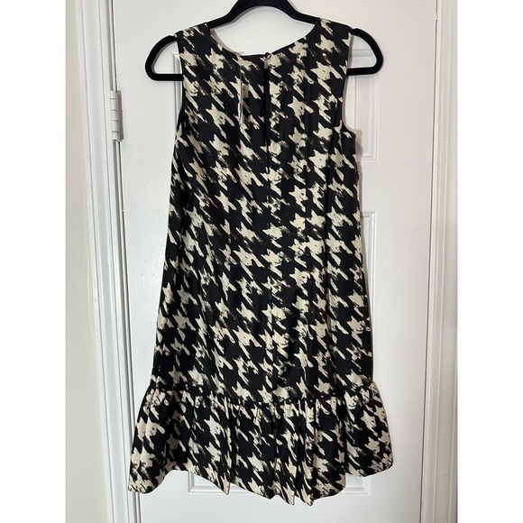 NWT J. Crew Black Label Silk Houndstooth Sleeveless Mini Dress Sz 2 - Picture 4 of 8
